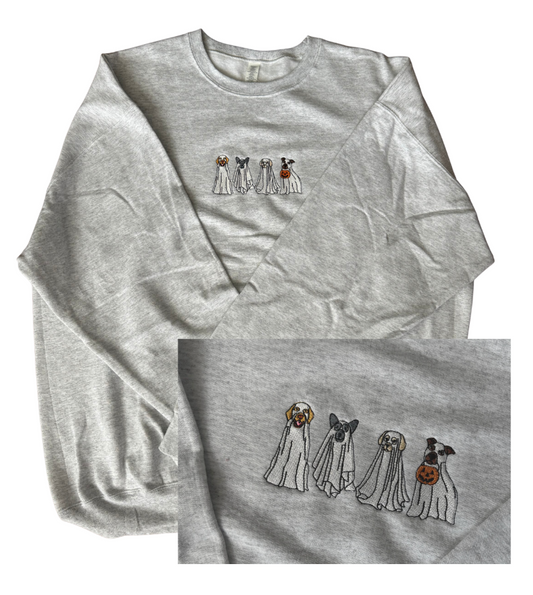 Halloween Embroidered Dog Crewneck Sweatshirt (Copy)