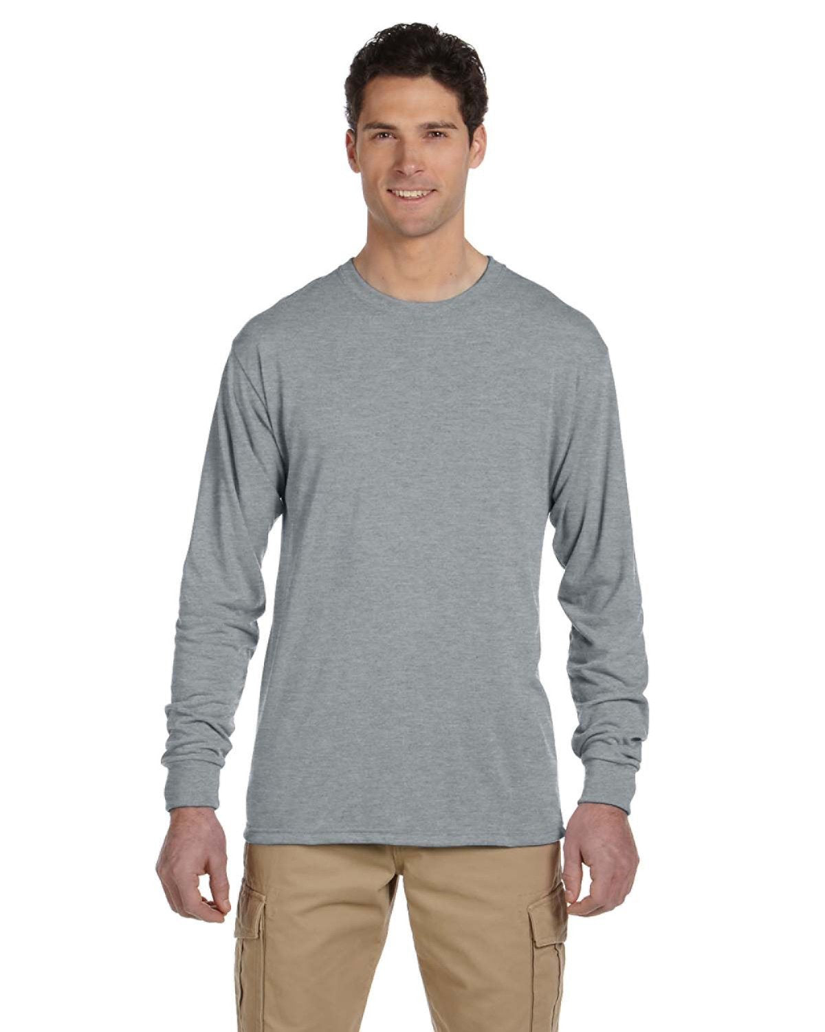 Unisex Dri-Power Sport Long Sleeve Shirt - Heather Grey