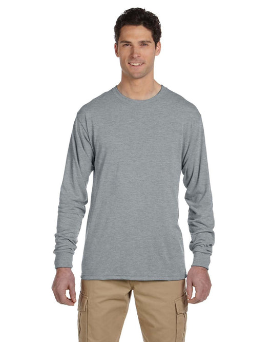 Unisex Dri-Power Sport Long Sleeve Shirt - Heather Grey